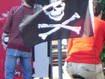 Andy S on the trike, trying to panic Tom