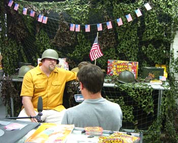 Big Bad Bill looking mean and cool, being interviewed by Al Gore's cable network.