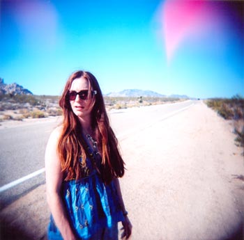 Heather perfecting that 'director in dessert' look