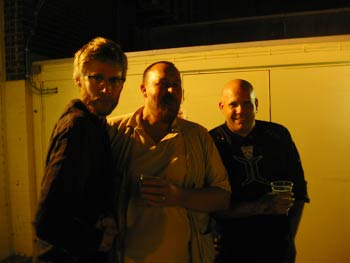 Our new best friend on the right - a baldy bear of love, Grant.