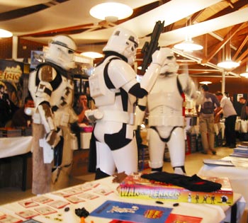 We know them! Stormtroopers backing away from the 'War on Terror' with the words 'We're the ones who start wars round here!'