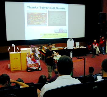 The charity auction hots up when the original, signed WoT artwork comes under the hammer. The large 'thanks' made us slightly embarrassed actually since we don't like to talk about our charity work.