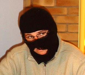 Close up evil sideways glance.