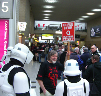 The queues begin. So beat queueing and queue at the queue busters queue!