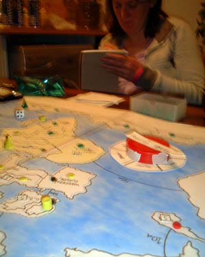 Lucy writing a secret message.