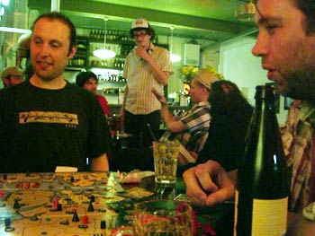 Andy T networking like a demon in the background