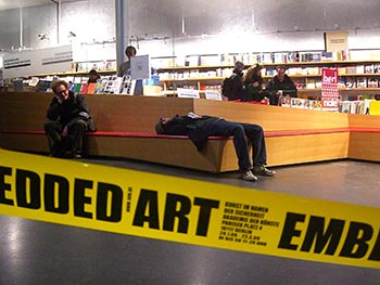 Tom misinterprets the concept behind the 'Embedded Art' exhibition