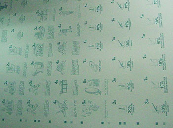 A plate of cards ready to be loaded into the machine.