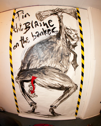 The much under-used, but very impressive 'Pin the blame on the Banker' game.