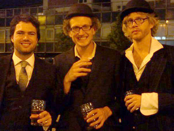 And it's all over. The TerrorBull Trio happy to do their bit to put a smile on faces at these times of financial doom and gloom.