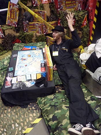 In a rare moment of quiet, Tom tests the pet beds and shows his clear delight.