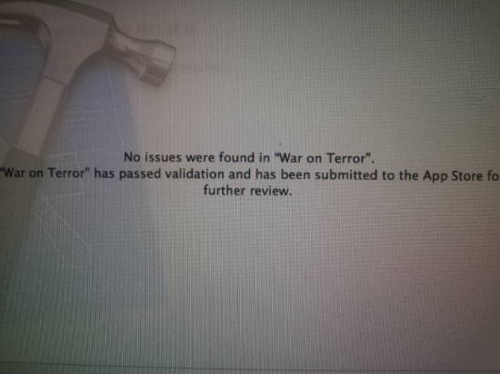 Rather amusingly, Apple decided that there are "no issues" with the war on terror. I guess this proves, for a lot of people, the war on terror is over.