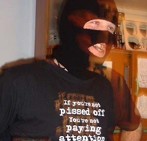 Hamish looks way too scary in the balaclava of evil.