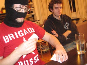 Good choice of terrorist t-shirt... Andy H doesn't look that impressed.