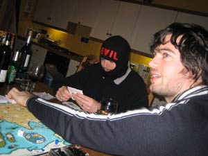 Andy S looks worried early into the game. Probably because his brother's just become evil.