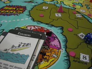 A well-played Explorers card allows Jenn to sneak into South America.