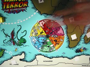 The Axis of Evil spinner in full spinning action! This is a quality product.