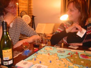 Fiona laughs in the face of Tom's 'You're dead' stare.