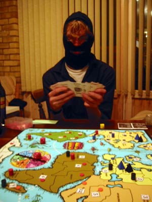 Tom as an 'evil' Empire - and a massive array of cards.