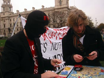 Andy S turns evil in the first round. Tom tries not to show his fear.